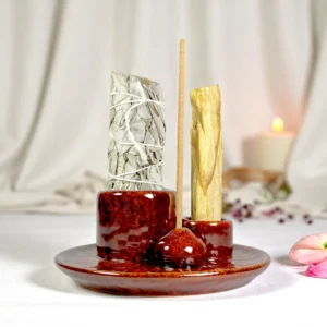 TRIO Sage Smudge Stick/ Palo Santo Wood Holder/ Incense Stick Burner