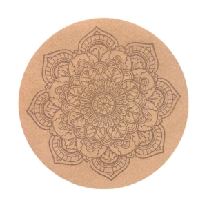 Mandala Flora Meditation Mat - Cork & Natural Rubber 68cm Round