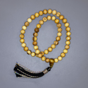 10mm Palo Santo 54 Mala Beads with Crystal Guru Bead